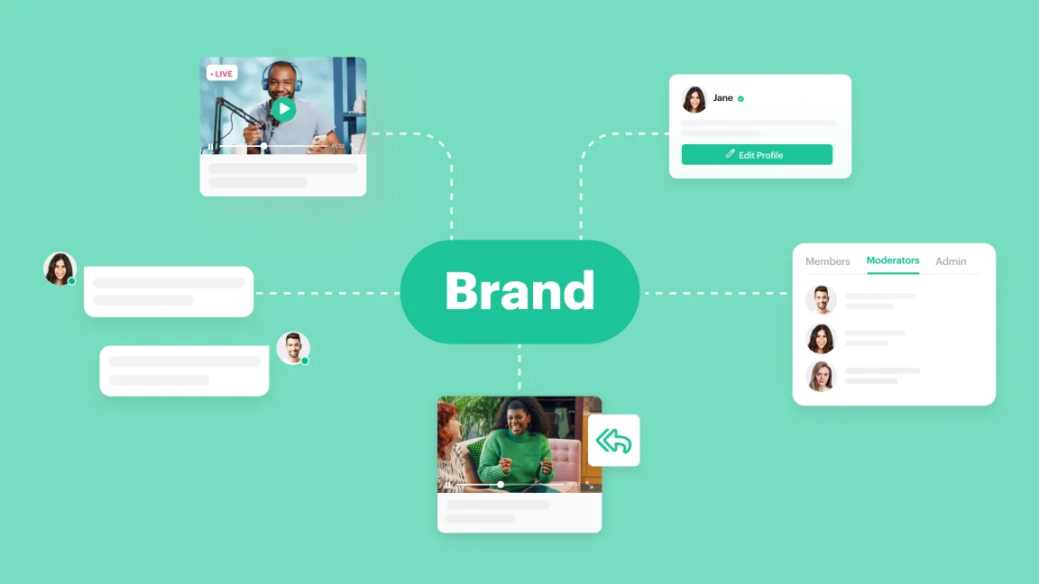 Man interacting with an app with community features